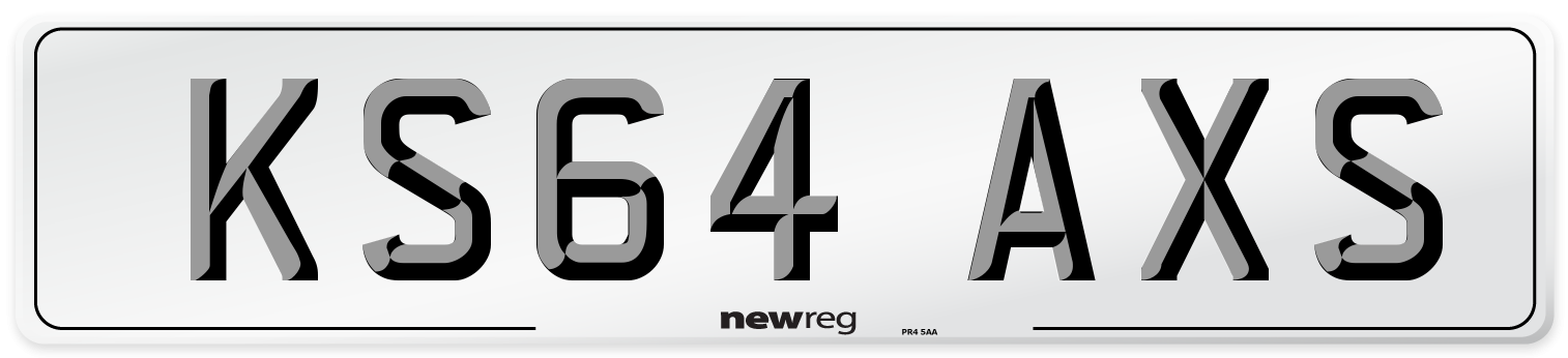 KS64 AXS Number Plate from New Reg